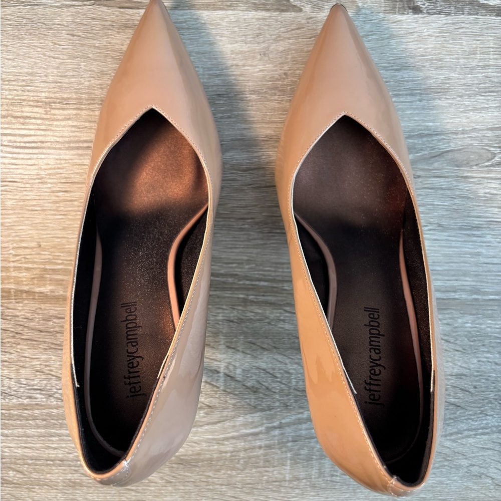 Jeffrey Campbell Tan Heels Sleek Minimalist Design
